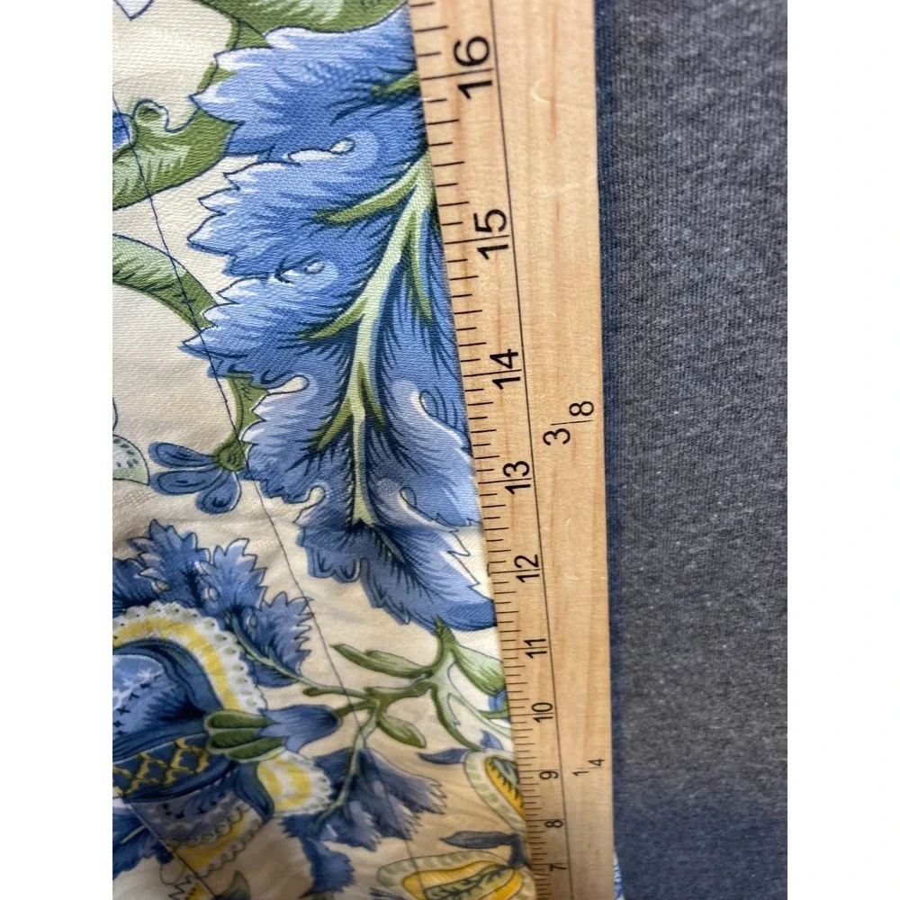 2 Waverly Floral Valance and King‎ Shams Set Blue Yellow Green Botanical